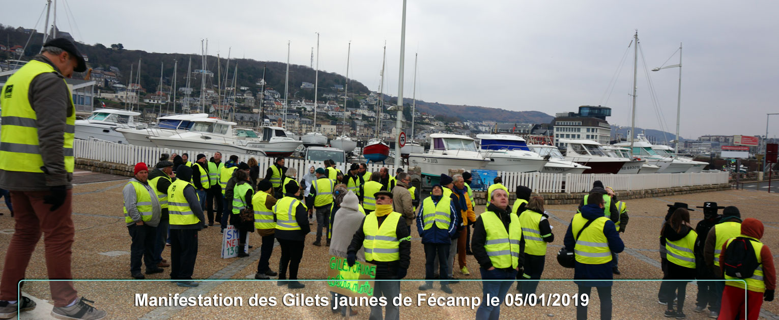 manifestation des gilets jaunes de Fécamp le 05/01/2019